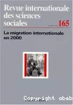La migration internationale en 2000.