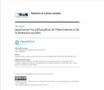 Questionner les philosophies de l’intervention et de la formation sociales